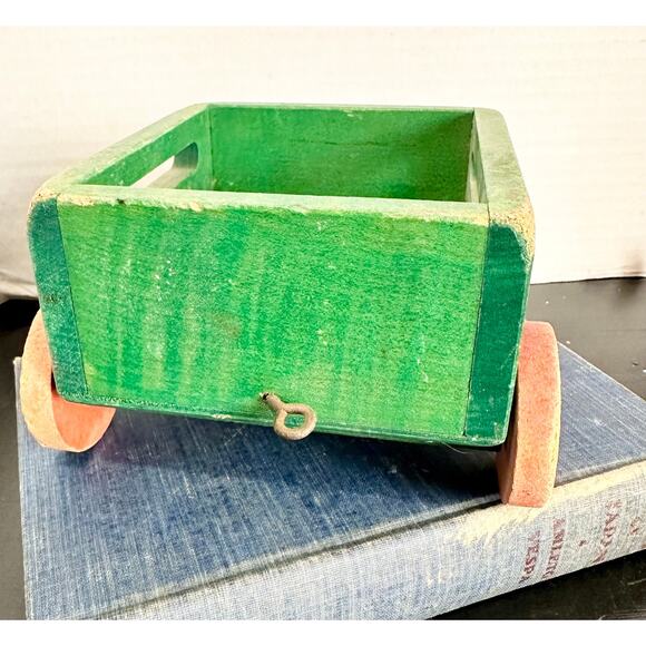 Toy Wooden Wagon Vintage Toy Antique Wood Wagon - Picture 6 of 7